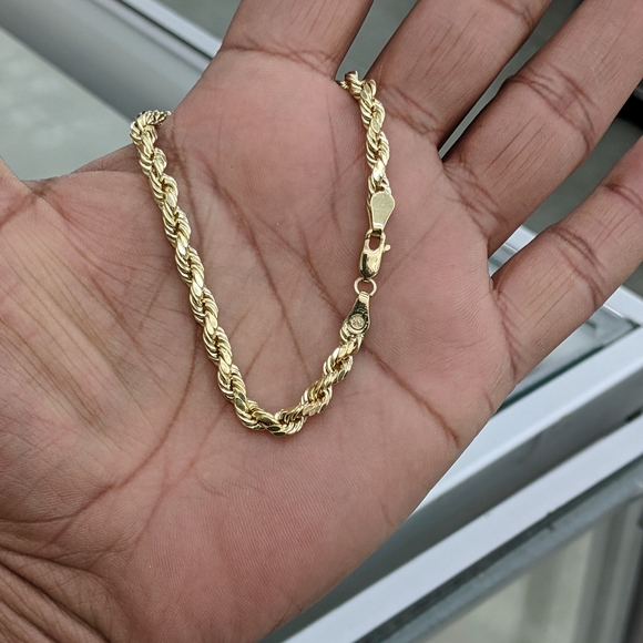 Unbrand Other - 14kt Real Gold Rope Bracelet 5mm 8 Inch